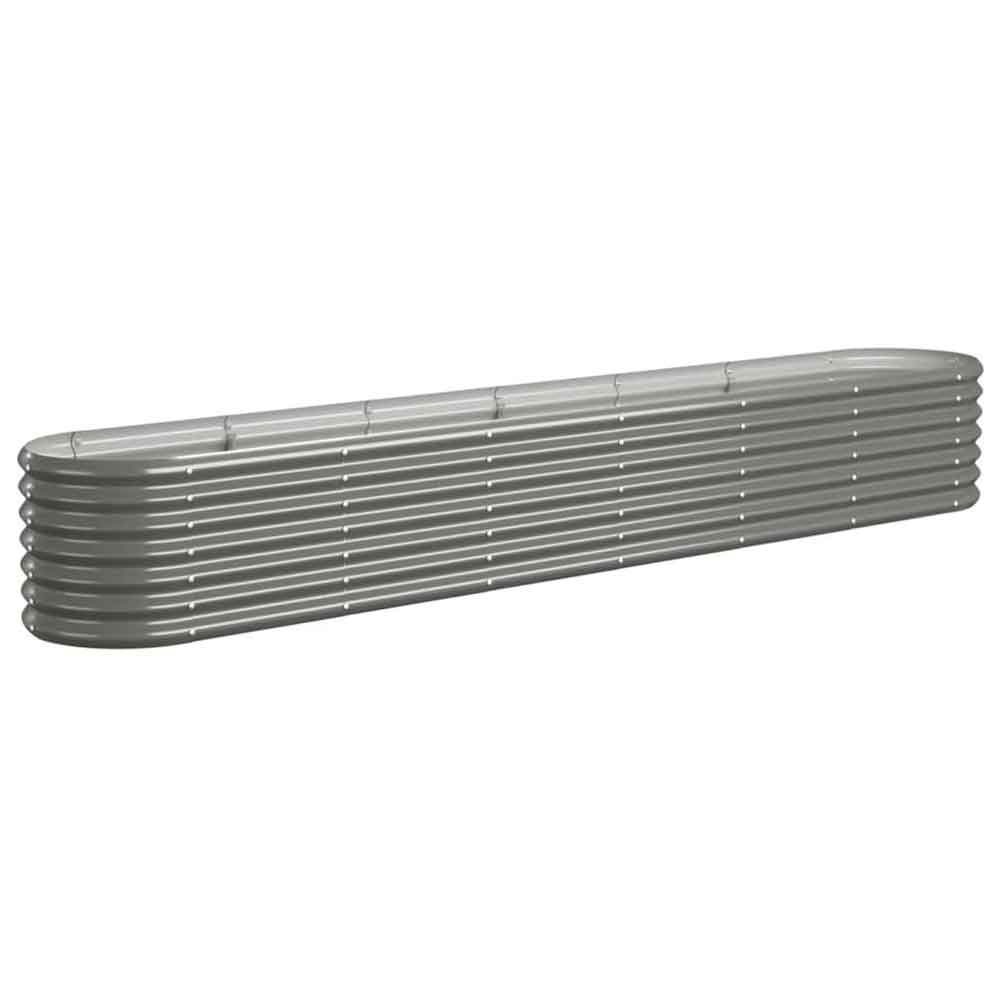 Modenza Oval 260 x 40 x 36cm Garden Galvanised Steel Planter in Grey