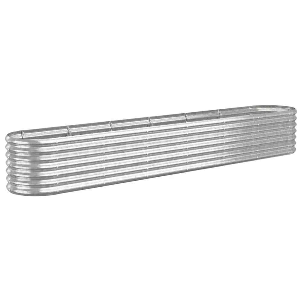 Modenza Oval 260 x 40 x 36cm Garden Galvanised Steel Planter in Silver