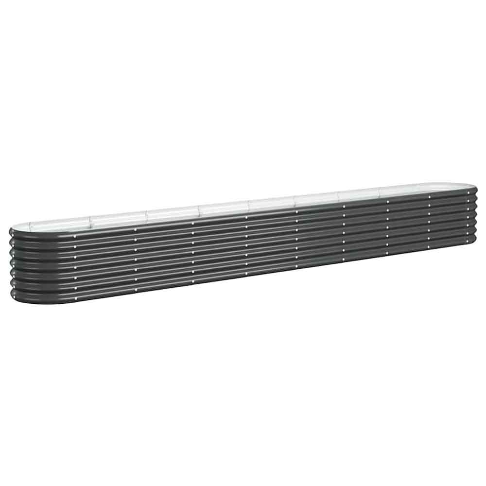 Modenza Oval 332 x 40 x 36cm Garden Galvanised Steel Planter in Anthracite