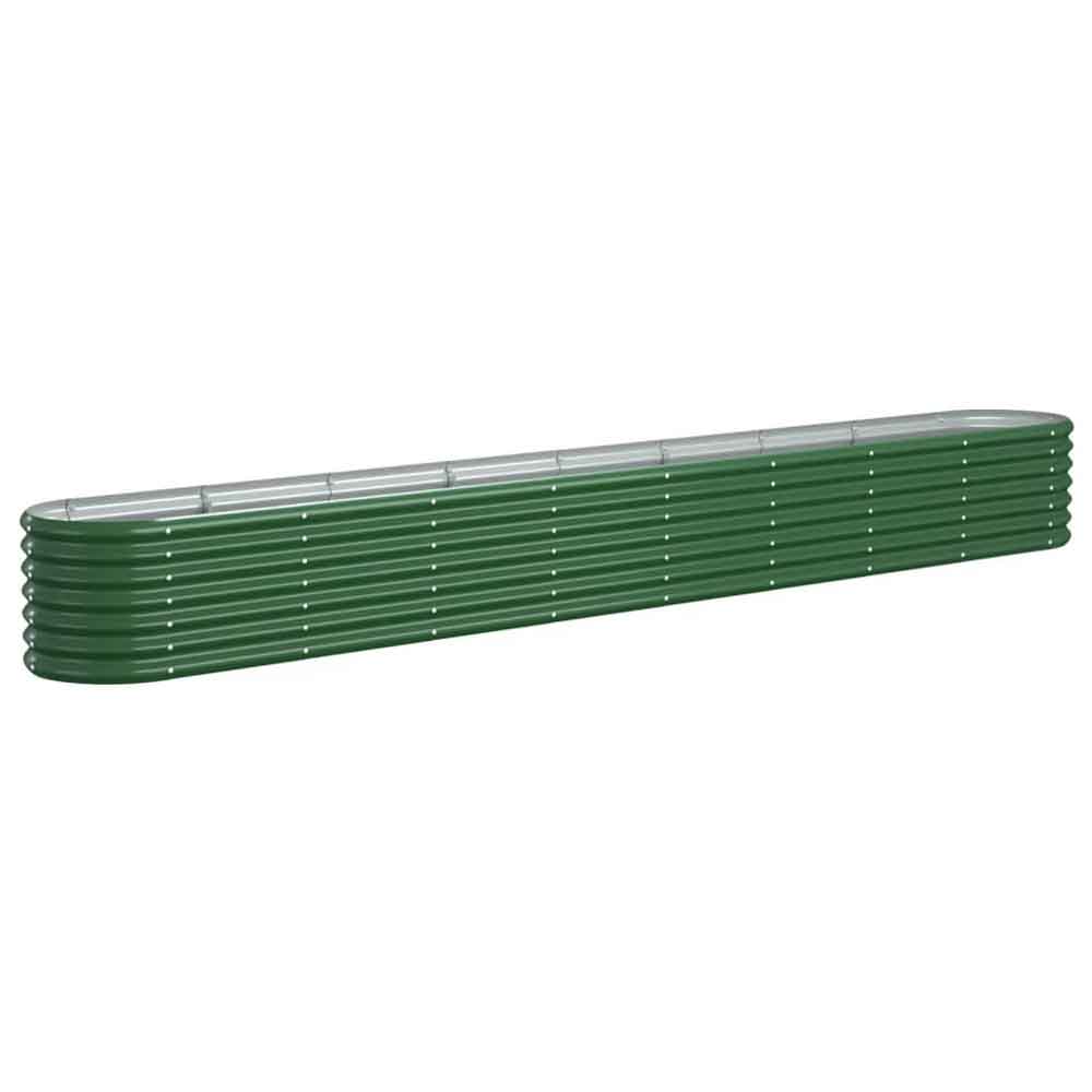 Modenza Oval 332 x 40 x 36cm Garden Galvanised Steel Planter in Green