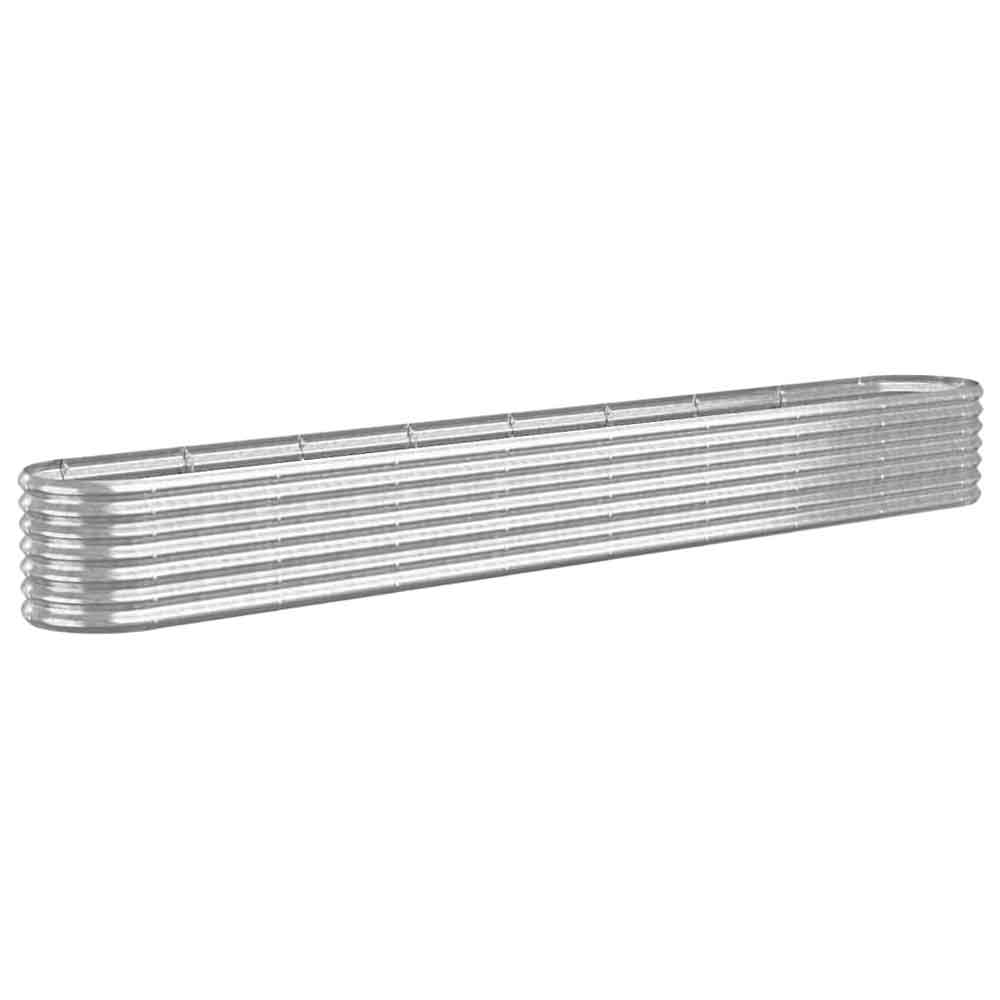 Modenza Oval 332 x 40 x 36cm Garden Galvanised Steel Planter in Silver