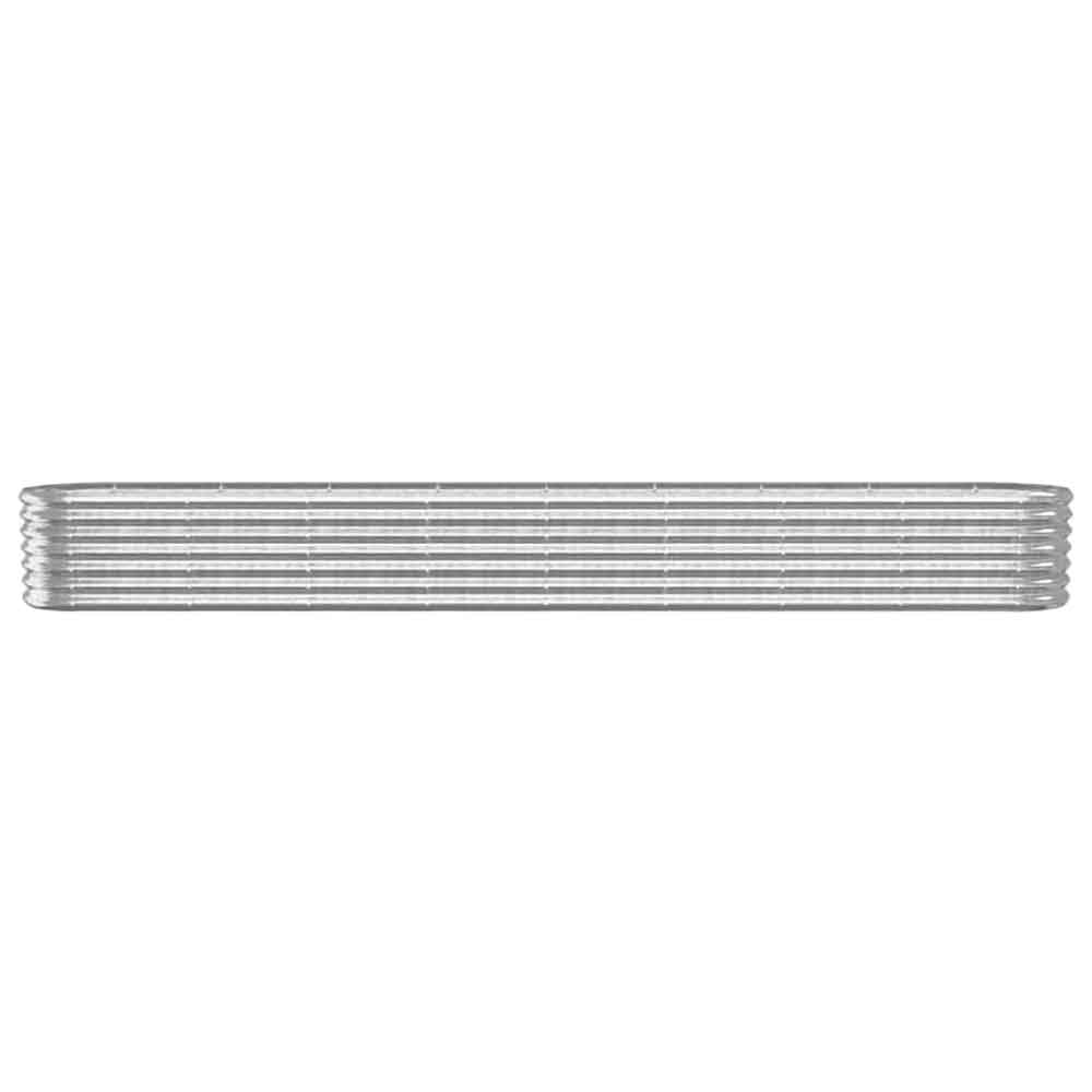 Modenza Oval 332 x 40 x 36cm Garden Galvanised Steel Planter in Silver