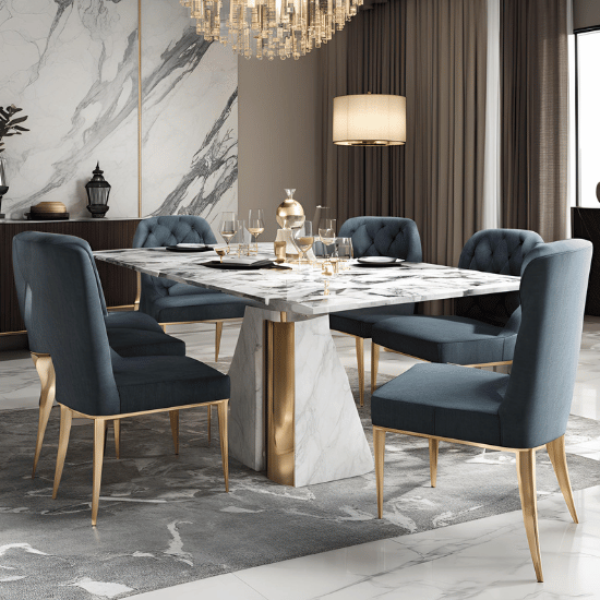 Modern 4 Seater Marble Dining Table Sets UK Sale