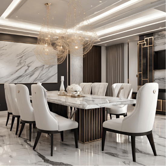 Modern 8 Seater Marble Dining Table Sets UK Sale