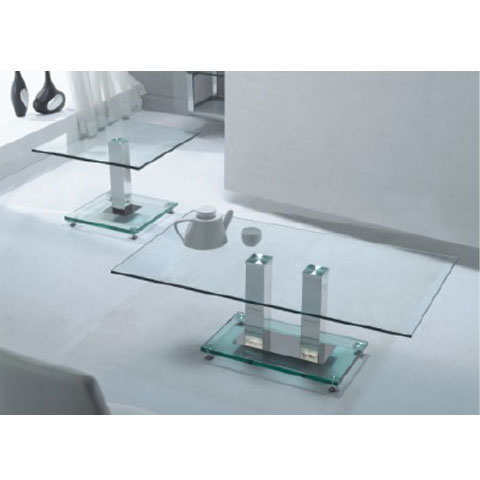 Ice Lamp Table In Clear Glass Top