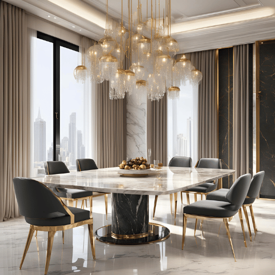 Modern Marble Dining Tables And Chairs Sets UK Sale