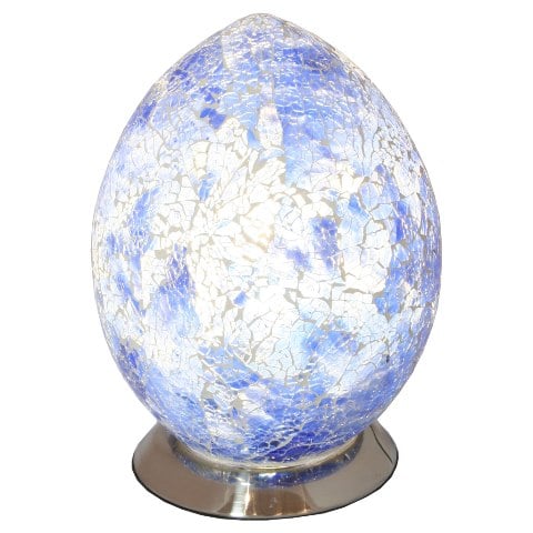 Mosaic Blue Egg Lamp