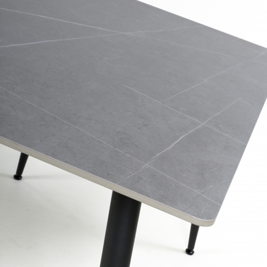 Modico Wooden Small Rectangular Dining Table In Grey And Black