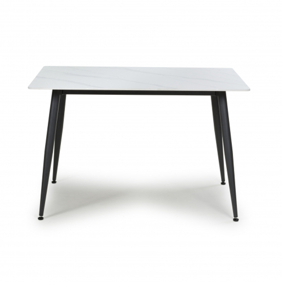 Modico Wooden Rectangular Dining Table In White And Black