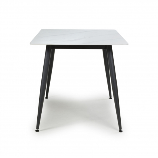 Modico Wooden Rectangular Dining Table In White And Black