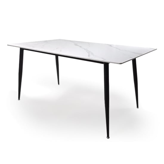 Product photograph of Modico Ceramic Dining Table 1 6m In White Marble Effect from Furniture in Fashion