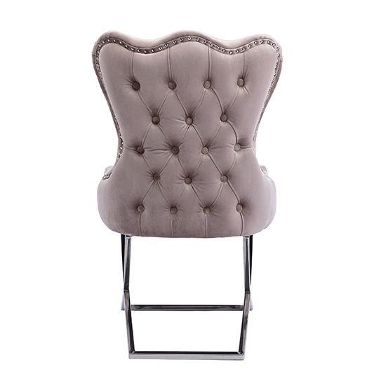 Moelfre Velvet Fabric Dining Chair In Mink_5
