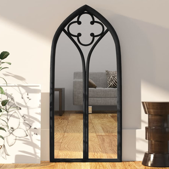 Product photograph of Moena Decorative Cheval Mirror In Black from Furniture in Fashion