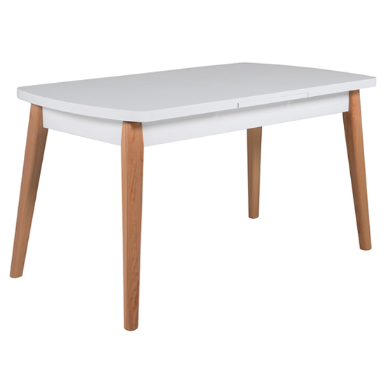Product photograph of Mogador Large Wooden Extending Dining Table In White And Oak from Furniture in Fashion