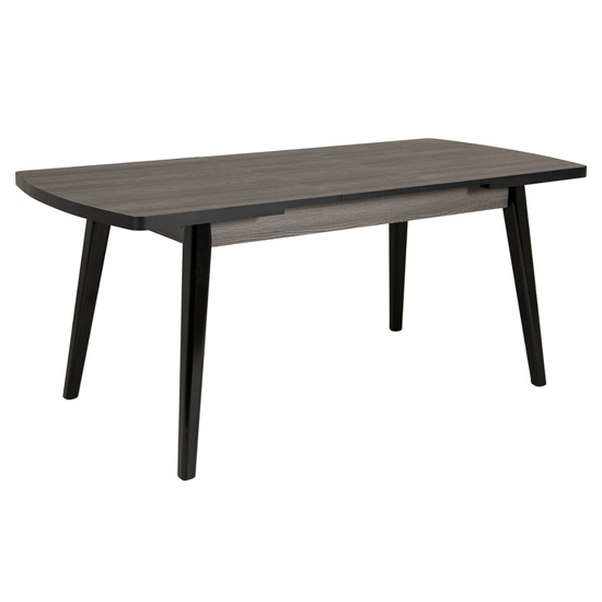 Product photograph of Mogador Small Wooden Extending Dining Table In Grey And Black from Furniture in Fashion