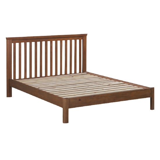 Mohave Wooden Low End Double Bed In Dark Pine