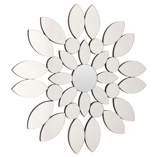 Product photograph of Moketa Blossom Wall Mirror In Silver from Furniture in Fashion