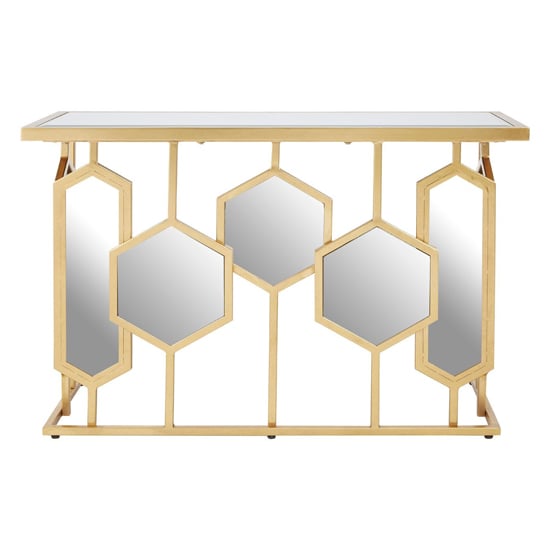 Moldovan Mirrored Glass Top Console Table With Gold Frame_2