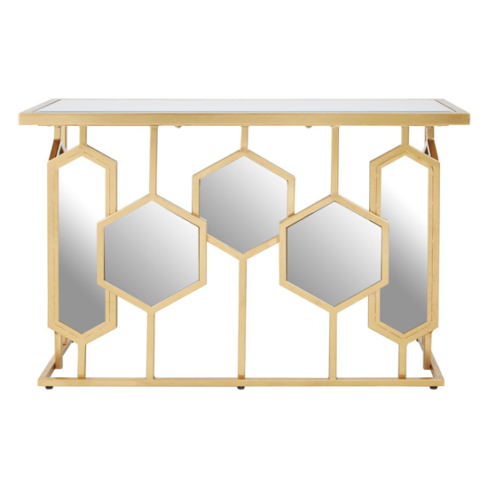 Moldovan Mirrored Glass Top Console Table With Gold Frame
