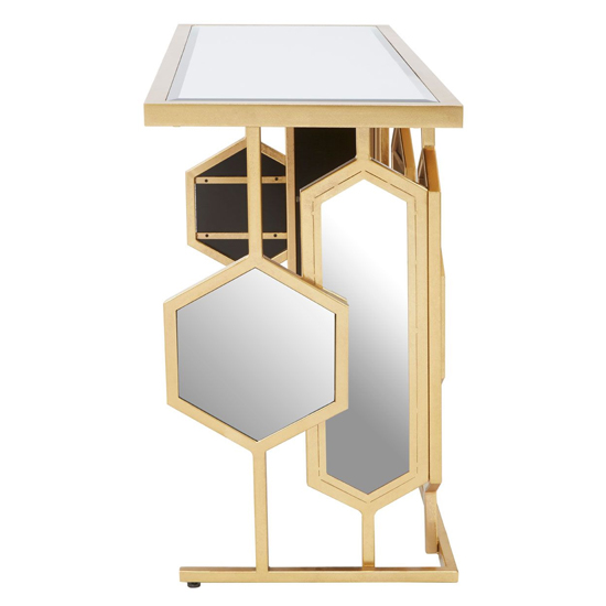 Moldovan Mirrored Glass Top Console Table With Gold Frame