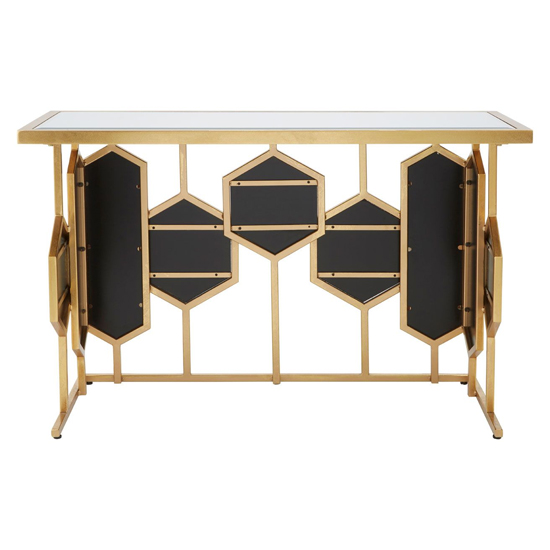 Moldovan Mirrored Glass Top Console Table With Gold Frame_4