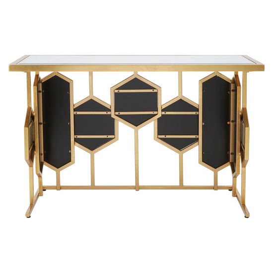 Moldovan Mirrored Glass Top Console Table With Gold Frame