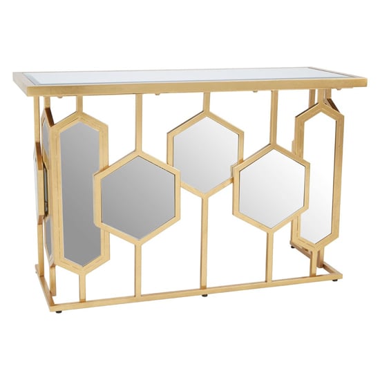 Moldovan Mirrored Glass Top Console Table With Gold Frame_1
