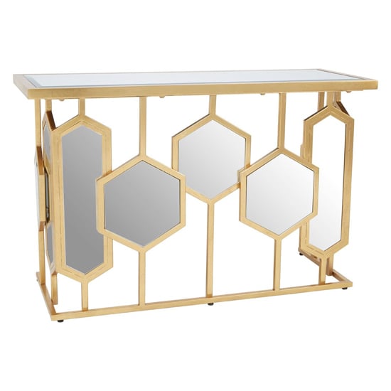 Product photograph of Moldovan Mirrored Glass Top Console Table With Gold Frame from Furniture in Fashion