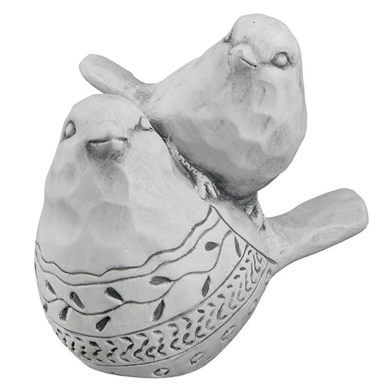 Moline Ceramics Bird With Baby Modelo Sculpture In Grey