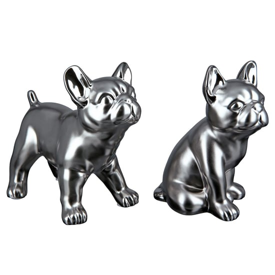 Read more about Moline ceramics bulldog cantus sculpture in silver