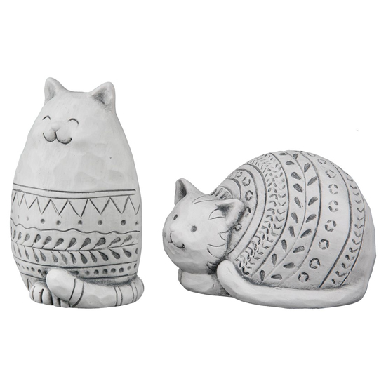 Moline Ceramics Cat Modelo Sculpture Large In Grey