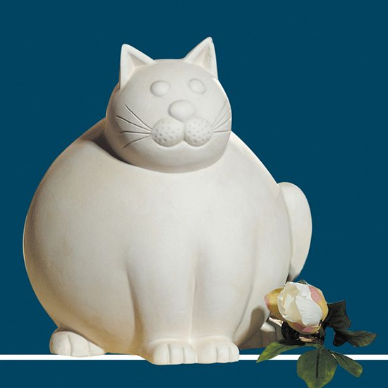 Moline Ceramics Cat Molli Sculpture In Cream