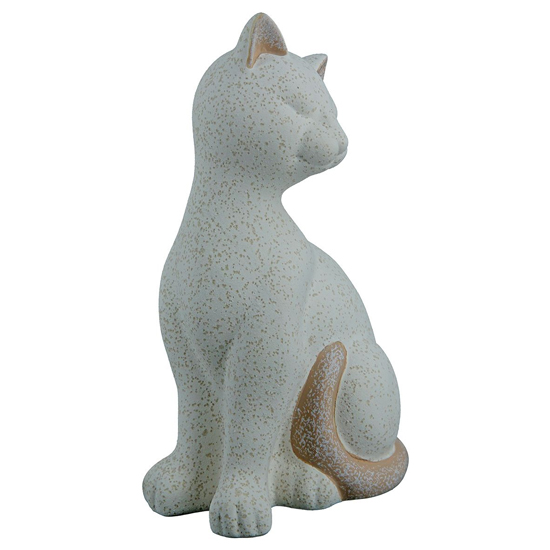 Moline Ceramics Cat Olbia Sculpture In Brown And Cream