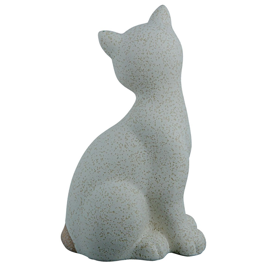 Moline Ceramics Cat Olbia Sculpture In Brown And Cream