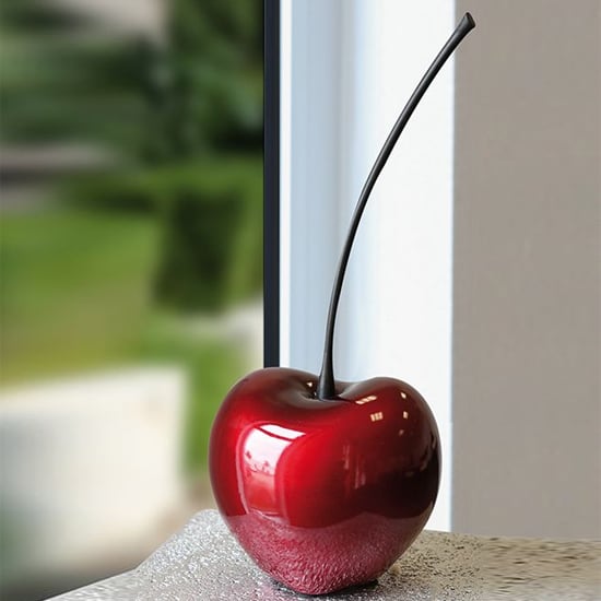 Product photograph of Moline Ceramics Cherry Celebration Sculpture In Wine Red from Furniture in Fashion