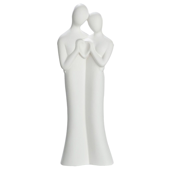 Moline Ceramics Couple Greetings Sculpture In White