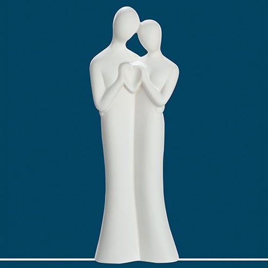 Moline Ceramics Couple Greetings Sculpture In White