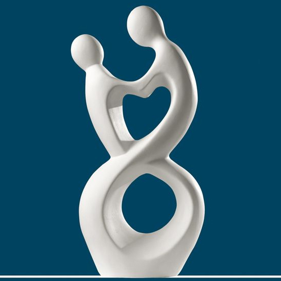 Moline Ceramics Couple Heartbeat Sculpture In White