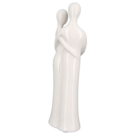 Moline Ceramics Couple Sculpture In White And Silver