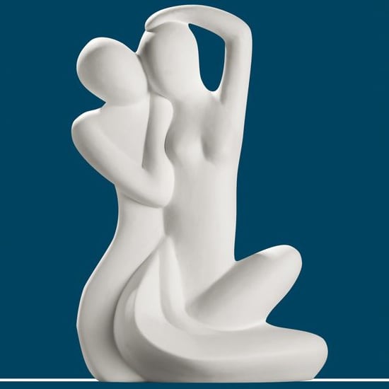 Moline Ceramics Couple Security Sculpture In White