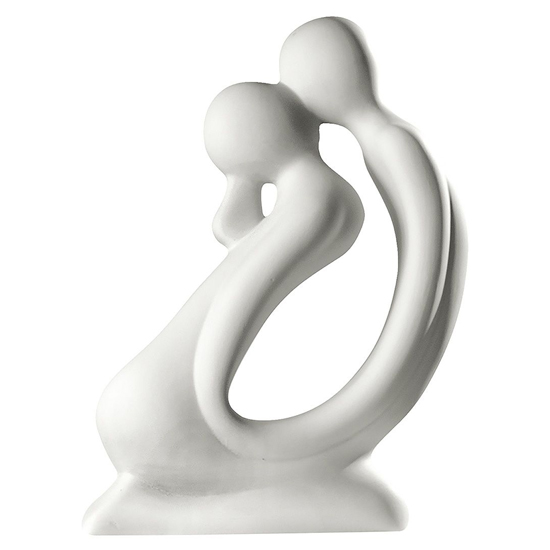 Moline Ceramics Couple The Kiss Sculpture In White