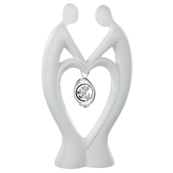 Moline Ceramics Francis Couple Hold Me Sculpture In White_3