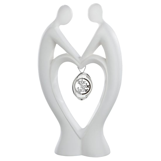 Moline Ceramics Francis Couple Hold Me Sculpture In White