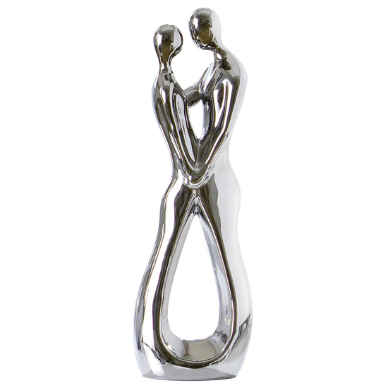 Moline Ceramics Francis Couple Look Of Love Sculpture In Silver_2