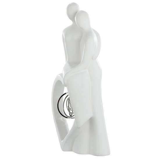 Moline Ceramics Francis Couple Tenderness Sculpture In White_2