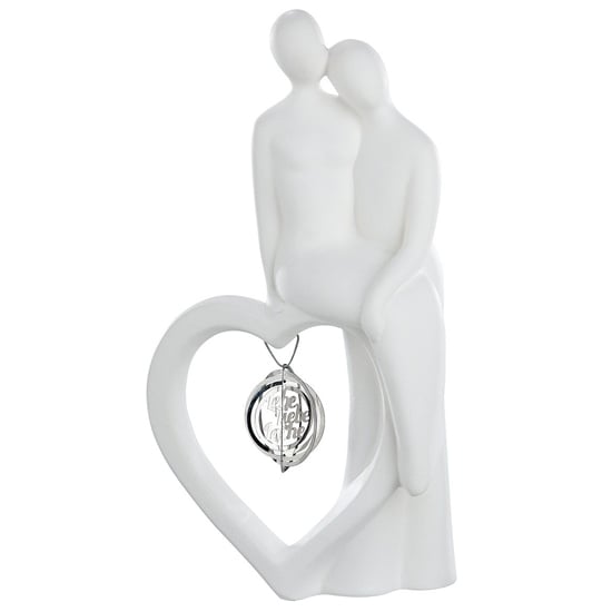 Moline Ceramics Francis Couple Tenderness Sculpture In White_1