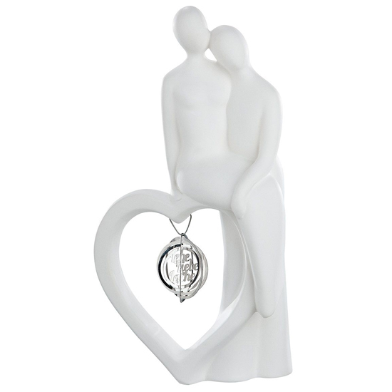 Product photograph of Moline Ceramics Francis Couple Tenderness Sculpture In White from Furniture in Fashion