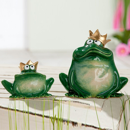 Product photograph of Moline Ceramics Frog Sammy Sculpture In Green from Furniture in Fashion