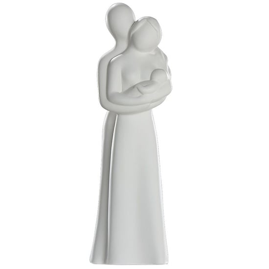 Moline Ceramics Parents With Baby Sculpture In White