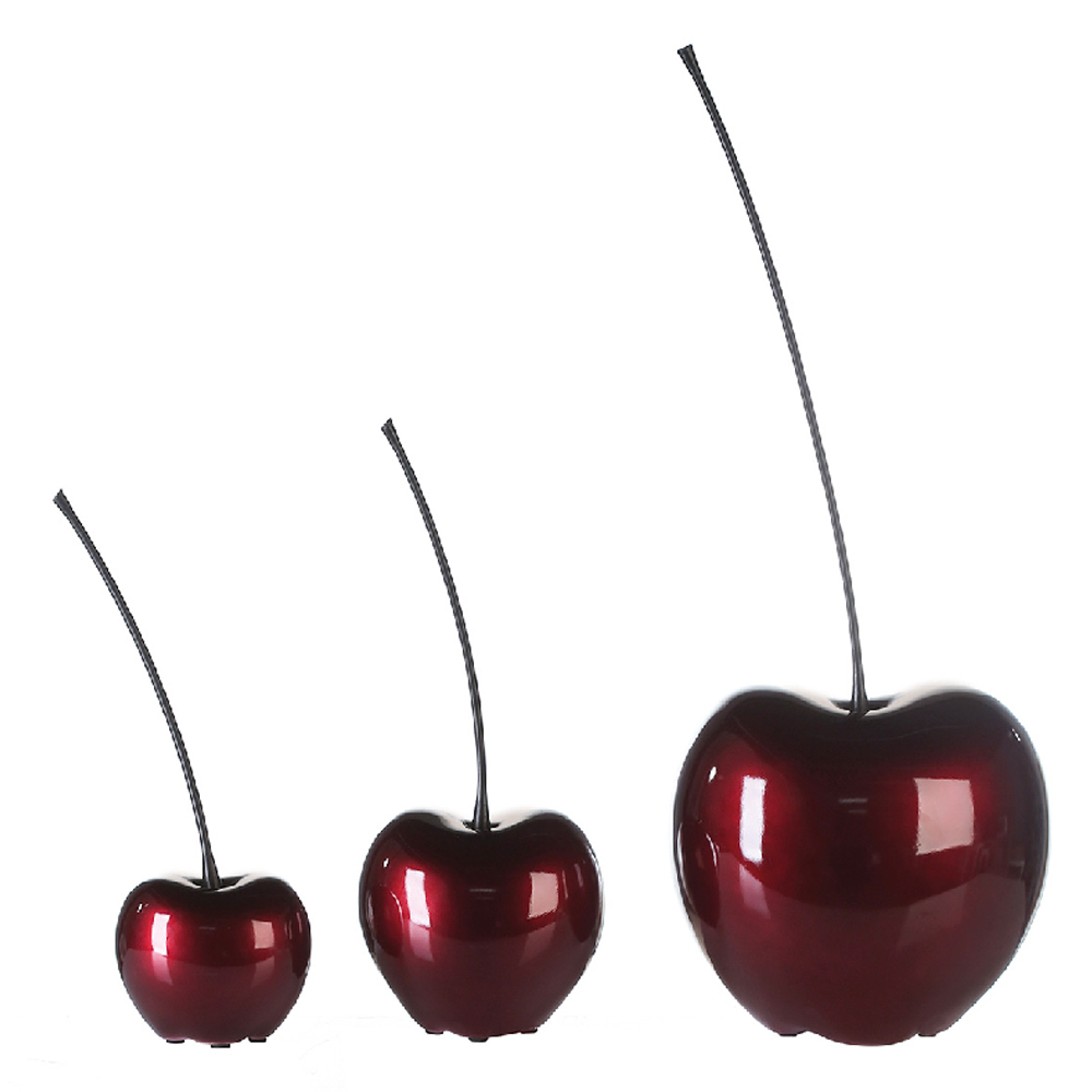 Moline Medium Ceramics Celebration Cherry Sculpture In Red